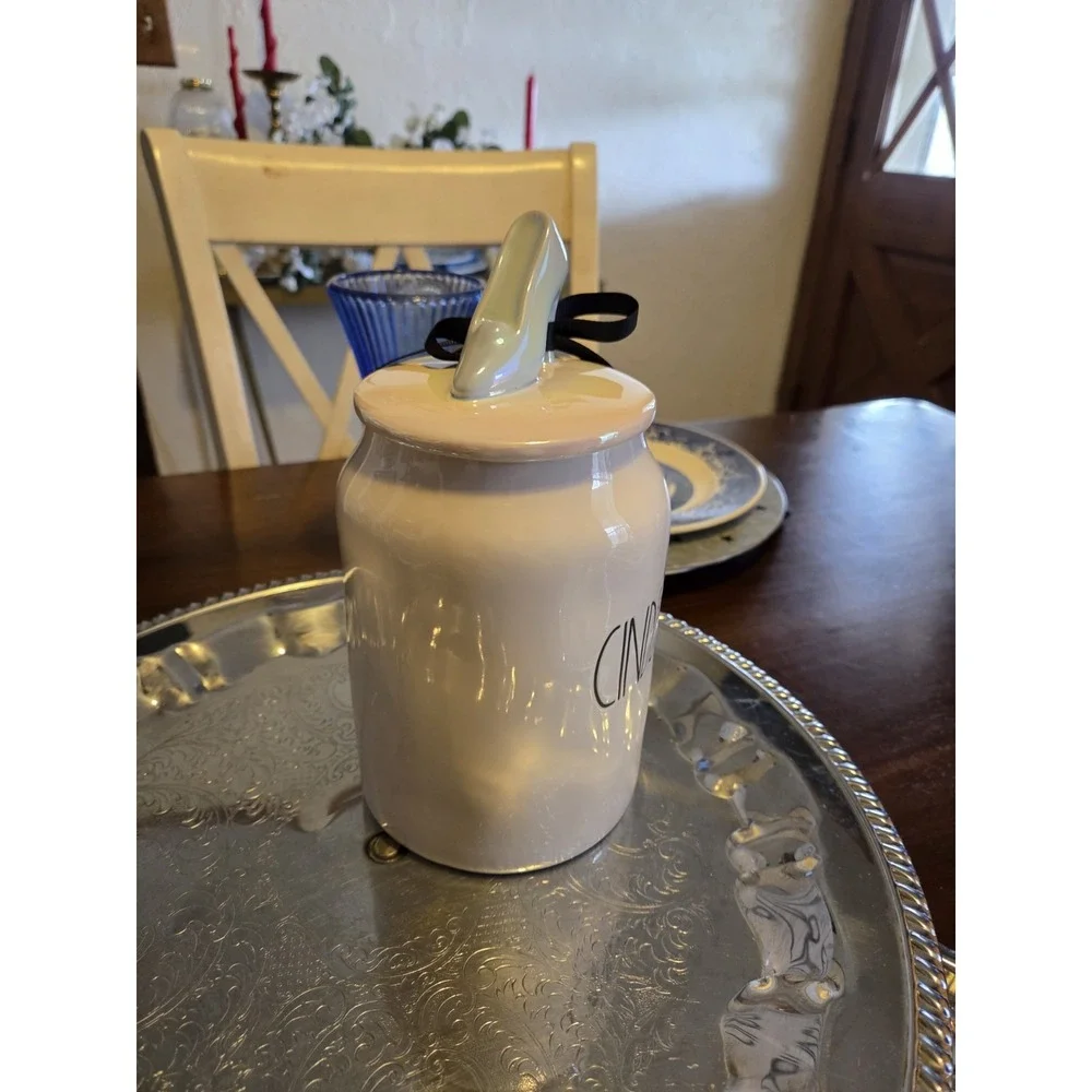 Rae Dunn Disney's Cinderella Canister/Cookie Jar with Slipper Topper